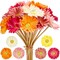 24 Pieces Artificial Gerbera Daisies Flowers Fake Daisy Faux Flowers Bouquet 15 Inch for Wedding Bridal Bouquet Party Home Kitchen Decor (White,Pink,Yellow,Orange,Rose,Coral)